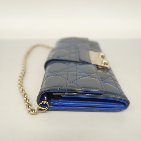 Christian Dior Cannage Patent Leather Chain Wallet - Picture 3 of 12